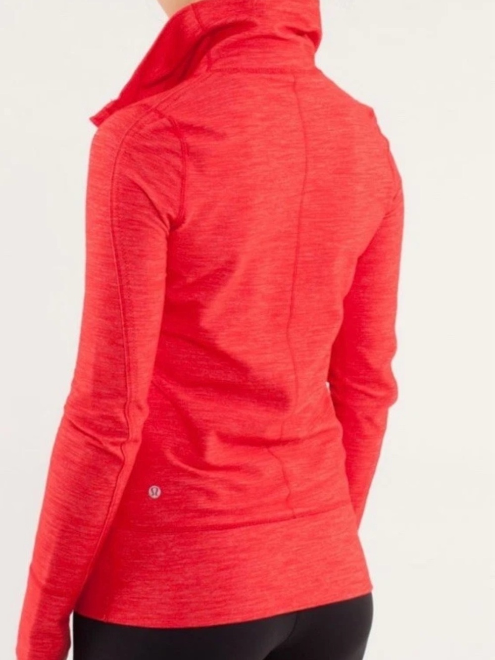 Lululemon Daily Yoga Jacket Reversible Slub Denim Love Red Running Gym Size 6 - Picture 2 of 7